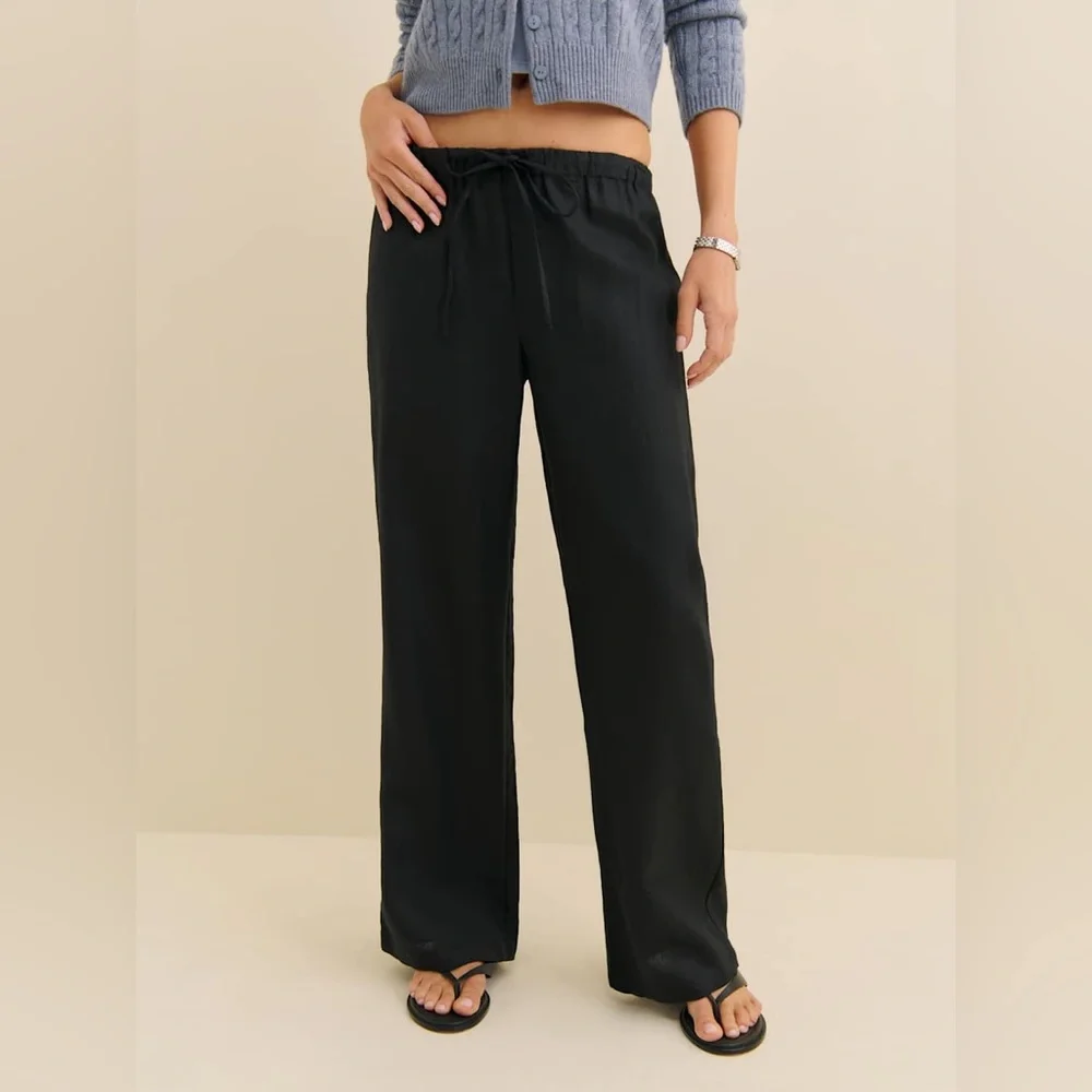 Nwt reformation Olina linen pants in medium petite - Picture 2 of 7